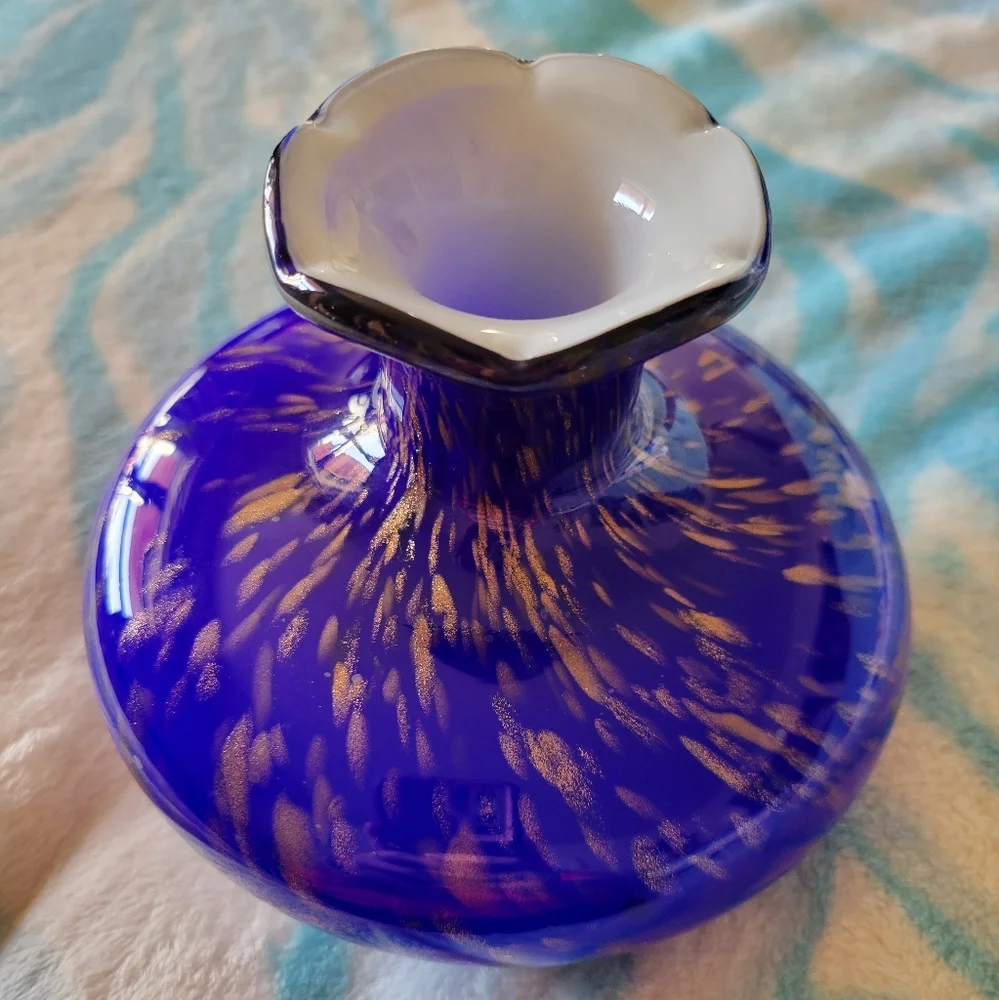 Vase Cobalt Blue and Gold